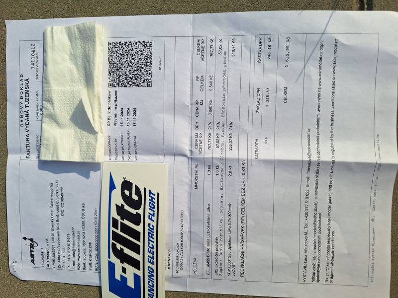 UMX Ultrix 0.34m BNF Basic + LED + baterie